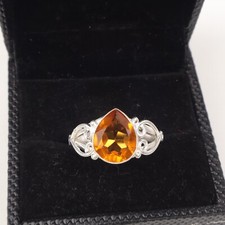 Citrine Gemstone 925 Sterling Silver Ring Handmade Jewelry Ring Gift For Wife