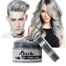 Temporary Silver Gray Hair Wax 4.23Oz, Instant Hairstyle Mud Cream, Hair Pomades