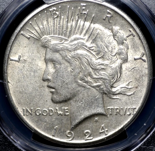 1924 S PEACE DOLLAR PCGS CHOICE ABOUT UNC 53 GOOD REMAINING LUSTER AND GOOD