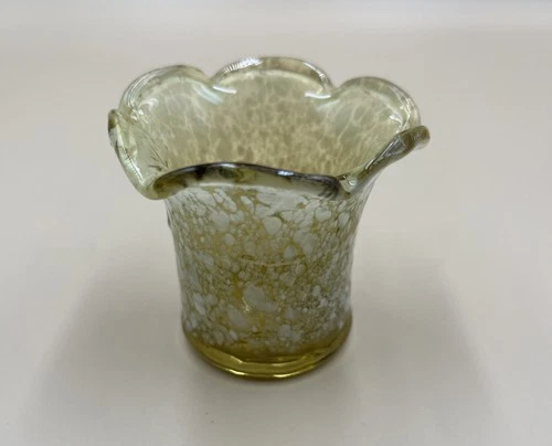 Vintage Murano Glass Vase/Toothpick Holder With Controlled Bubble Design