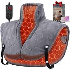 30s Fast Hot Heating Pad for Neck Shoulders and Back, Far Infrared Heating Pa...