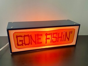Gone Fishing Bright Lighted Sign / Camp Double Sided Display ~ Works Great