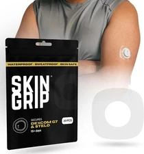 Skin Grip Adhesive Patches Compatible with Dexcom G7 & Stelo CGM Clear 