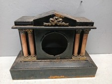 Antique cast iron mantel/ Parlor clock frame with 4 pillars Gilbert, Ansonia,