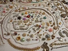 5 lbs Vintage Costume Jewelry Repair Parts Antique Lot Rhinestontes Singles Junk