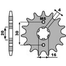 35729 - Chain sprocket 428 compatible with Yamaha YBR 125 SPD CUSTOM CRUISER 125