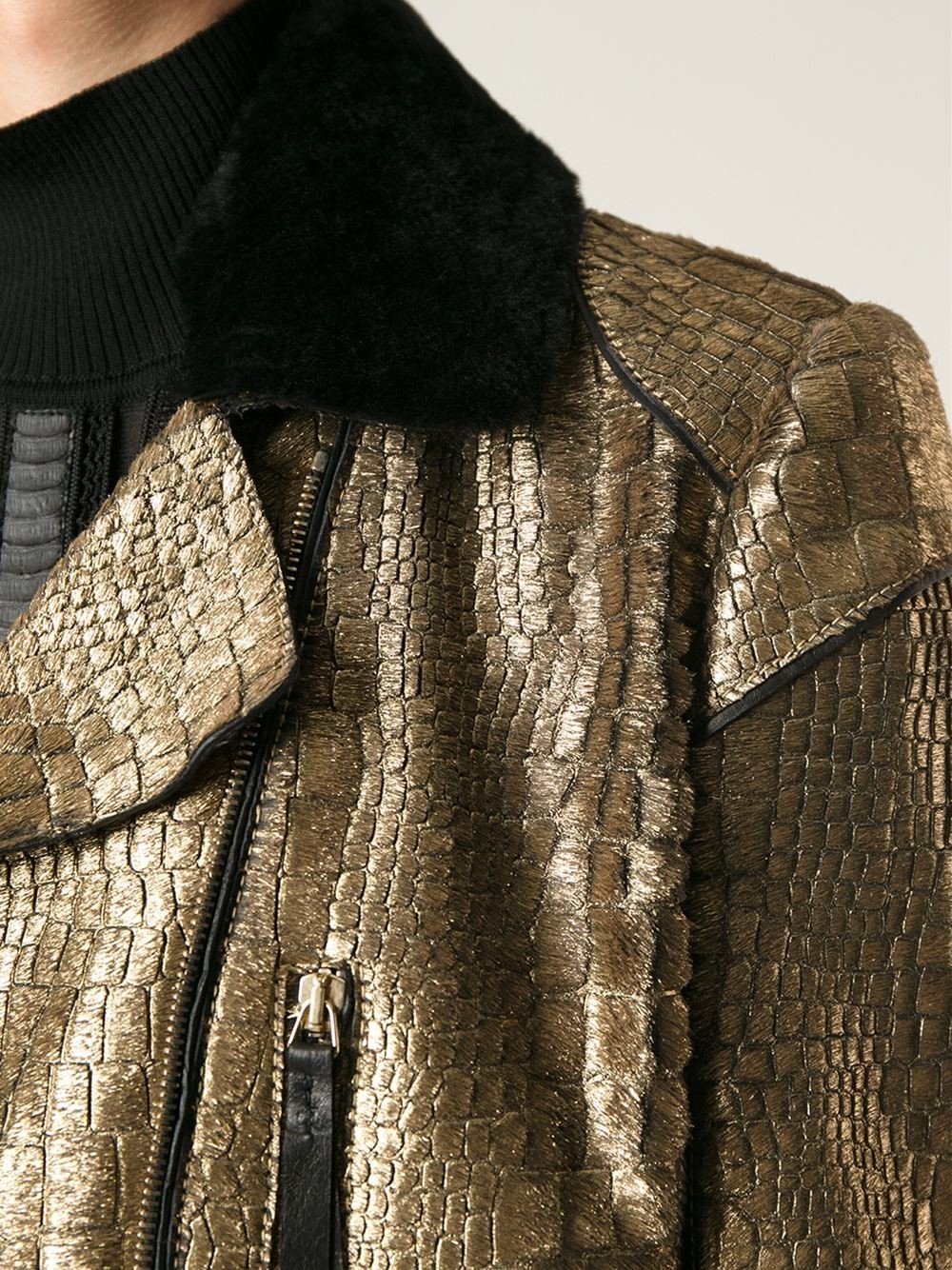 Roberto Cavalli Embellished Fur Python Leather si… - image 3