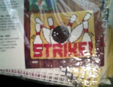 Vintage Latch Hook Rug Kit BOWLING STRIKE 27x20 Artcraft Concepts