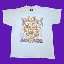Vintage Los Angeles Lakers T-Shirt 1987 and 1988 Back To Back Champions - Large