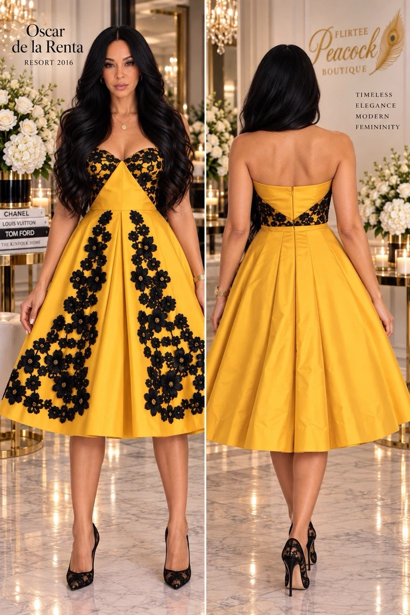 Oscar de la Renta Yellow Dresses for Women for sale | eBay