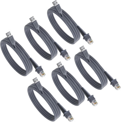 6PCS 6Ft Barcode Scanner USB Cable GD4130 for Datalogic Gryphon GD4500 Cable GD4