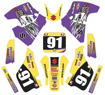 Decals for Suzuki RM250 RM125 RM 125 250 GRAPHICS 1989-1992 stickers Dragon Troy