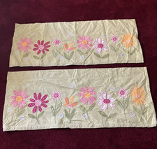 Pottery Barn Kids Valances Curtains Floral Daisy Garden Green Pair 18" x 42"