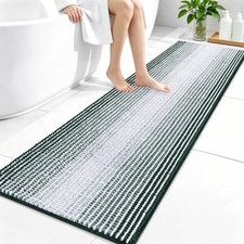 OLANLY Bathroom Runner Rugs 59x20, Extra Soft 59" X 20", Blackish Green