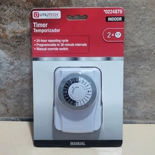 Utilitech  Indoor Mechanical Timer Temporizador New Sealed