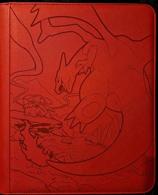 Pokemon Charizard V Top Loader Binder 9 Pocket  Laser Engraved Red -Made2Order