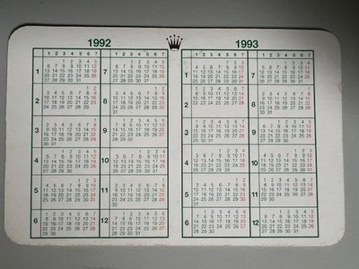 vintage Rolex Kalender / calendar 1992 - 1993 in great condition / Top Zustand