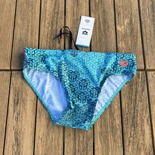 Arena men blue camo Kikko Swim Brief bikini swimwear swimsuit size 38