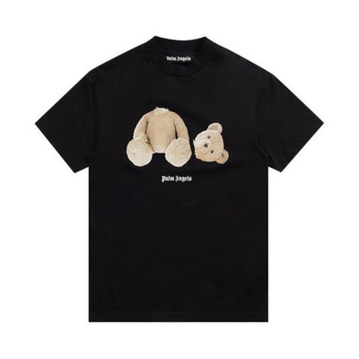Palm Angels Bear Classic Tee Black/Brown Graphic Logo Crew Neck T-Shirt M