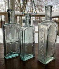 Antique Medicine / Druggist / Chemist Bottles   (lot of 3)