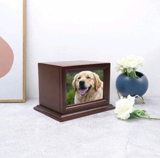 Wooden Pet Photo Urn  Memorial Keepsake Dogs Cats Small Pets