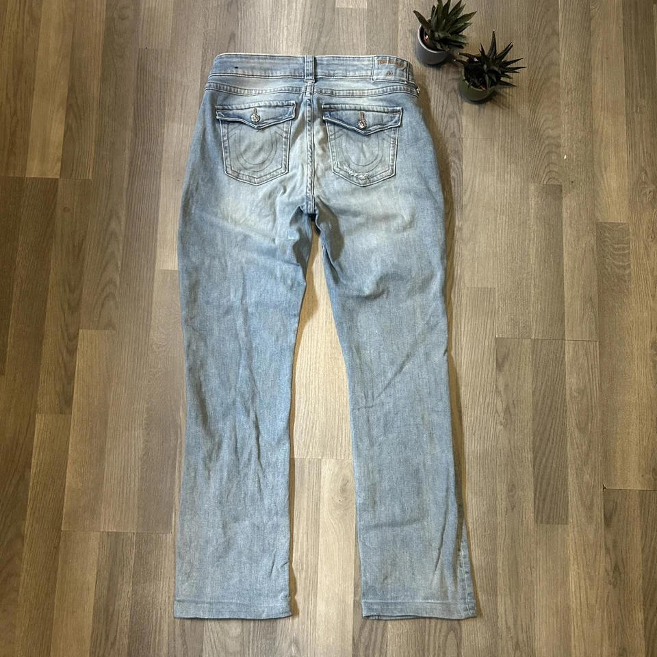 Y2K True Religion Billie Light Wash Straight Leg Jeans W30L30 Flap Pocket - Image 3 of 4