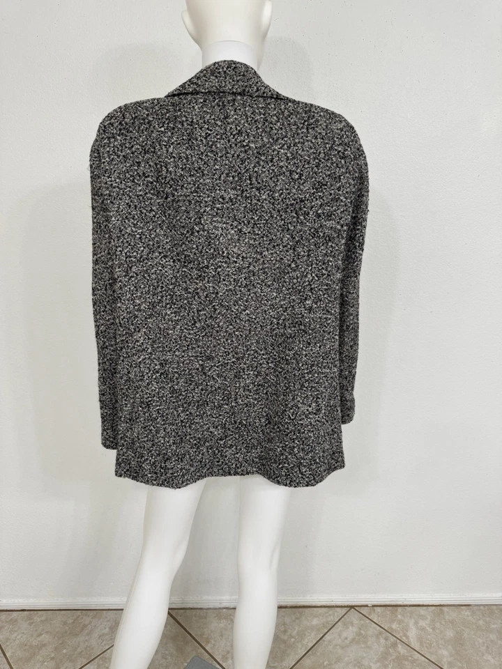 Abrigo Chaqueta Blazer Agnona Bergdorf Goodman Alpaca Negro Blanco Alpaca IT50 US14 Foto 3 de 4