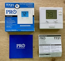 PRO1 Technologies Heat Pump Conventional Thermostat T721 White Battery Operated