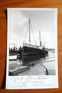 Loyola Fourtane studio on SS Lassen, Sausalito CA real photo postcard rppc