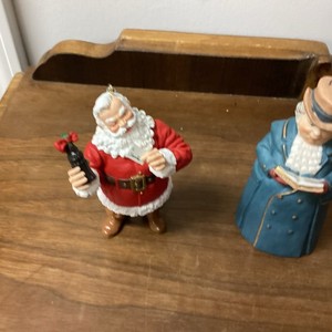 2 Hallmark Ornaments Santa With Coke 1994 & Mr. Ashbourne 1990