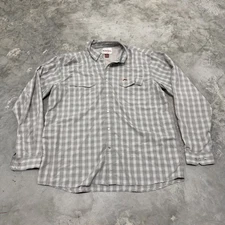 Simms Brackett Pearl Snap Shirt Mens XL Backcountry Plaid Stretch Button Down
