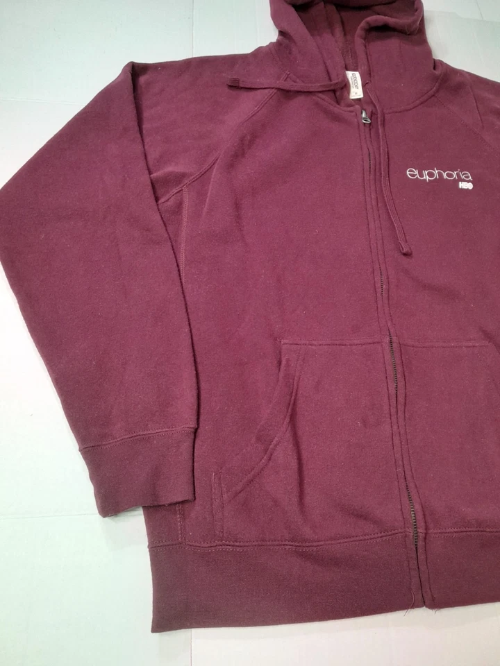 RARO HBO Euphoria Crew Rojo Fundido Cremallera Completa Sudadera con Capucha Promo Adulto M Foto 4 de 4
