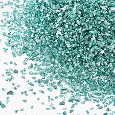 Crushed Glass for Resin Art 150g Medium Irregular Chunky Chips, Sky Blue