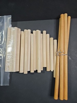 Dowel Lot Of 61 Dowels ONLY Wood 10mm Round 4'' Long And 8.75'' Long