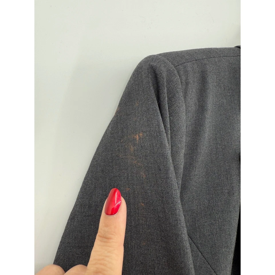 Catherines Blazer Womens 1X Gray Jacket Stretch Career Business Plus NEW Read - Image 2 of 4