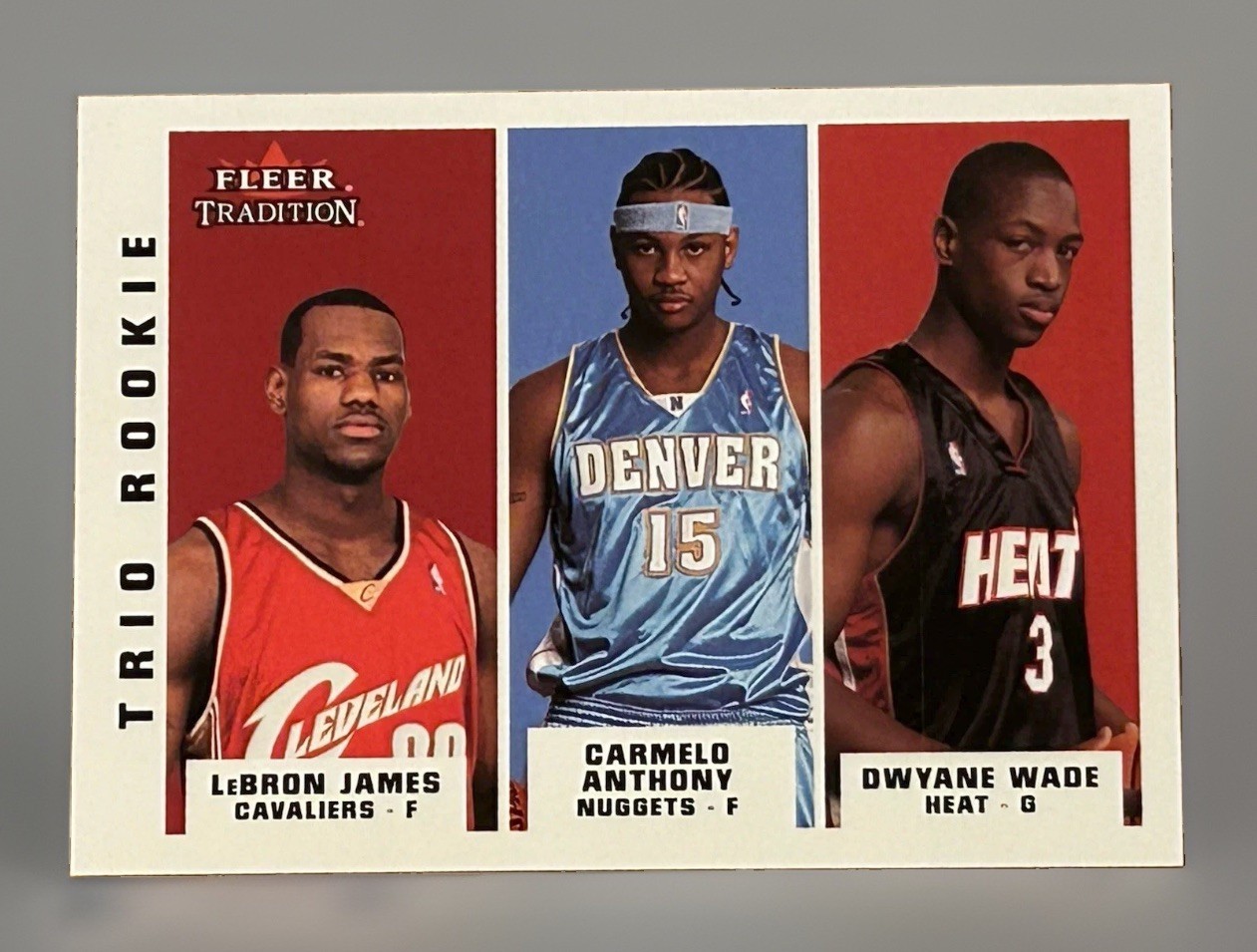 LeBron James 2003 Fleer Tradition #300 Trio Rookie (w/C. Anthony
