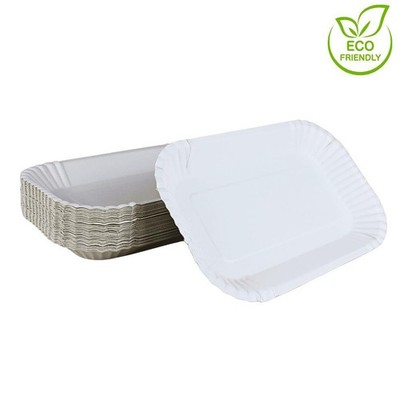 Pappschalen KU41 15x23x2 cm weiße Currywurstschalen Pomesschalen Imbissteller