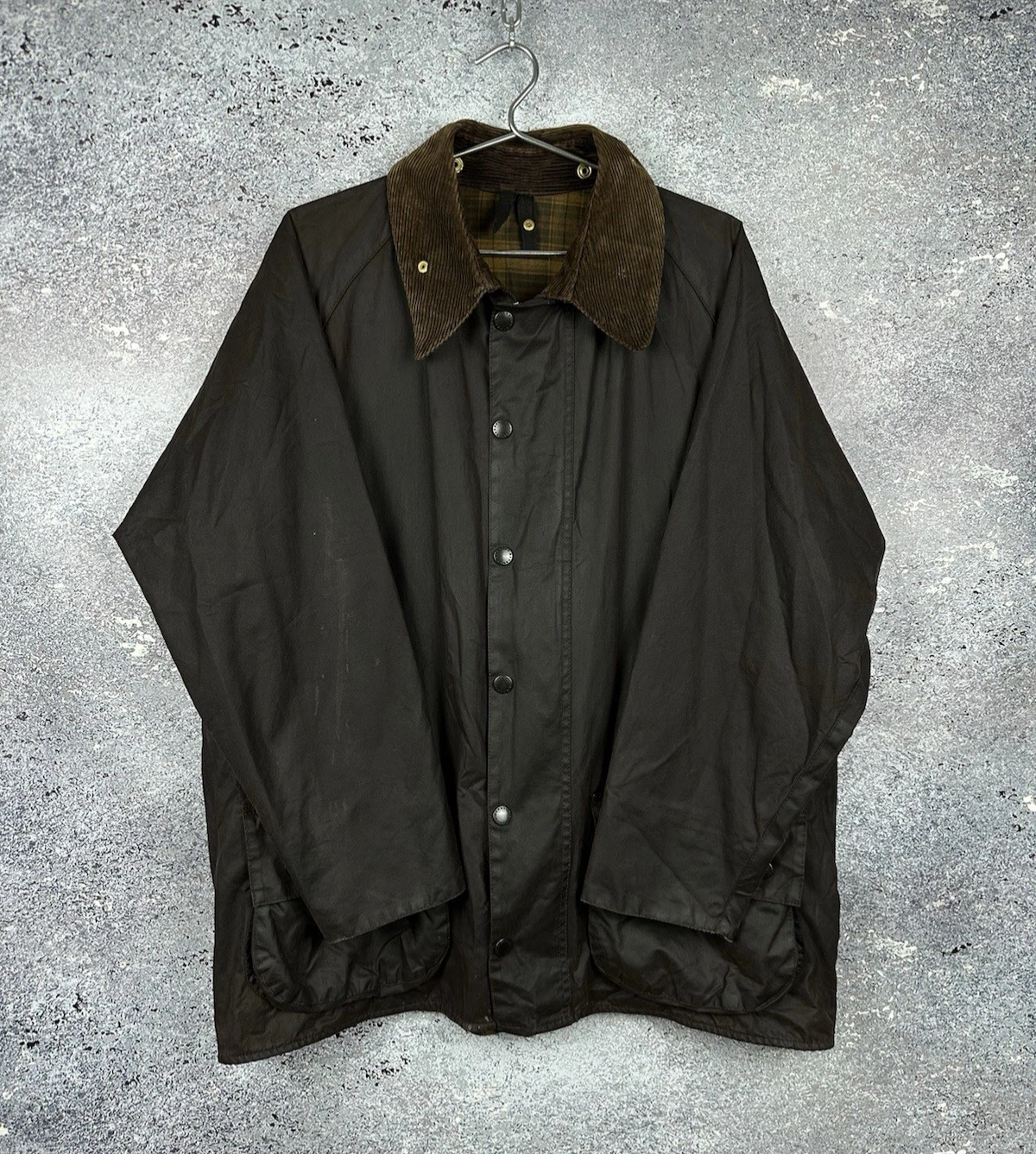Vintage 90s Barbour Beaufort A190 Waxed Cotton Jacket Mens Brown Wax Coat C44 M