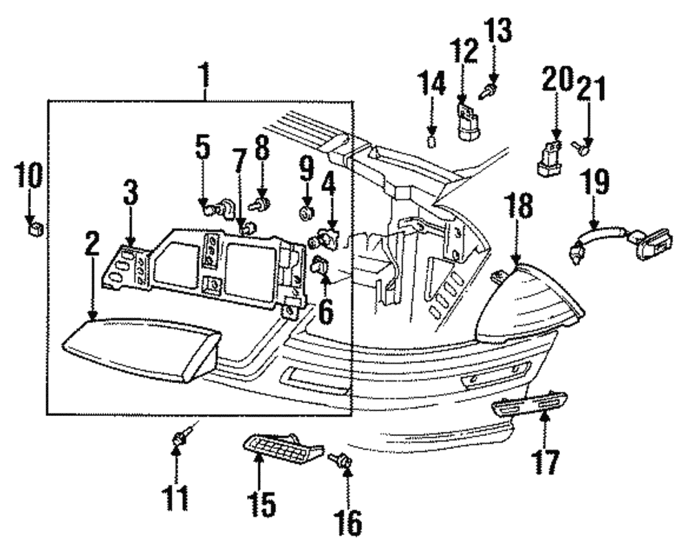 Lámpara de estacionamiento y señal de giro izquierda para Pontiac Grand Am 1992-1995 (P/N 05976473)