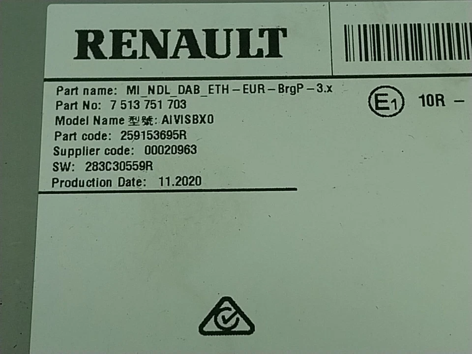 259153695R SISTEMA AUDIO / RADIO CD / 259153695R / 17376164 PARA RENAULT MEGANE - Imagen 2 de 4