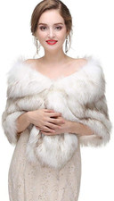 Women  s 1920s Faux Fur Shawl Bridal Wrap Stole Winter Mink Fur Cape