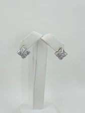 Cubic Zirconia Cluster Stud Earrings, Sterling Silver