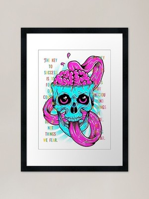 Horror Mind Fry Zeichnung Gerahmtes Kunst Gerahmtes Wandbild Poster Leinwanddruck Bild