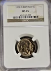 1938 D US Buffalo Nickel 5c NGC MS65