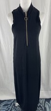 Show Me Your Mumu Charlie Zipper Black Knit Maxi Dress Size Medium