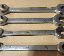 Mac Tools USA 4Pc SAE Flare Nut Line Open End Combination Wrench Set 3/8"-5/8"