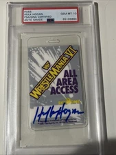 1990 Wrestlemania VI Pass Hulk Hogan Auto Signed PSA 10