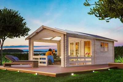 Skan Holz 45 mm Gartenhaus Holmestrand/Terrassenhaus 45