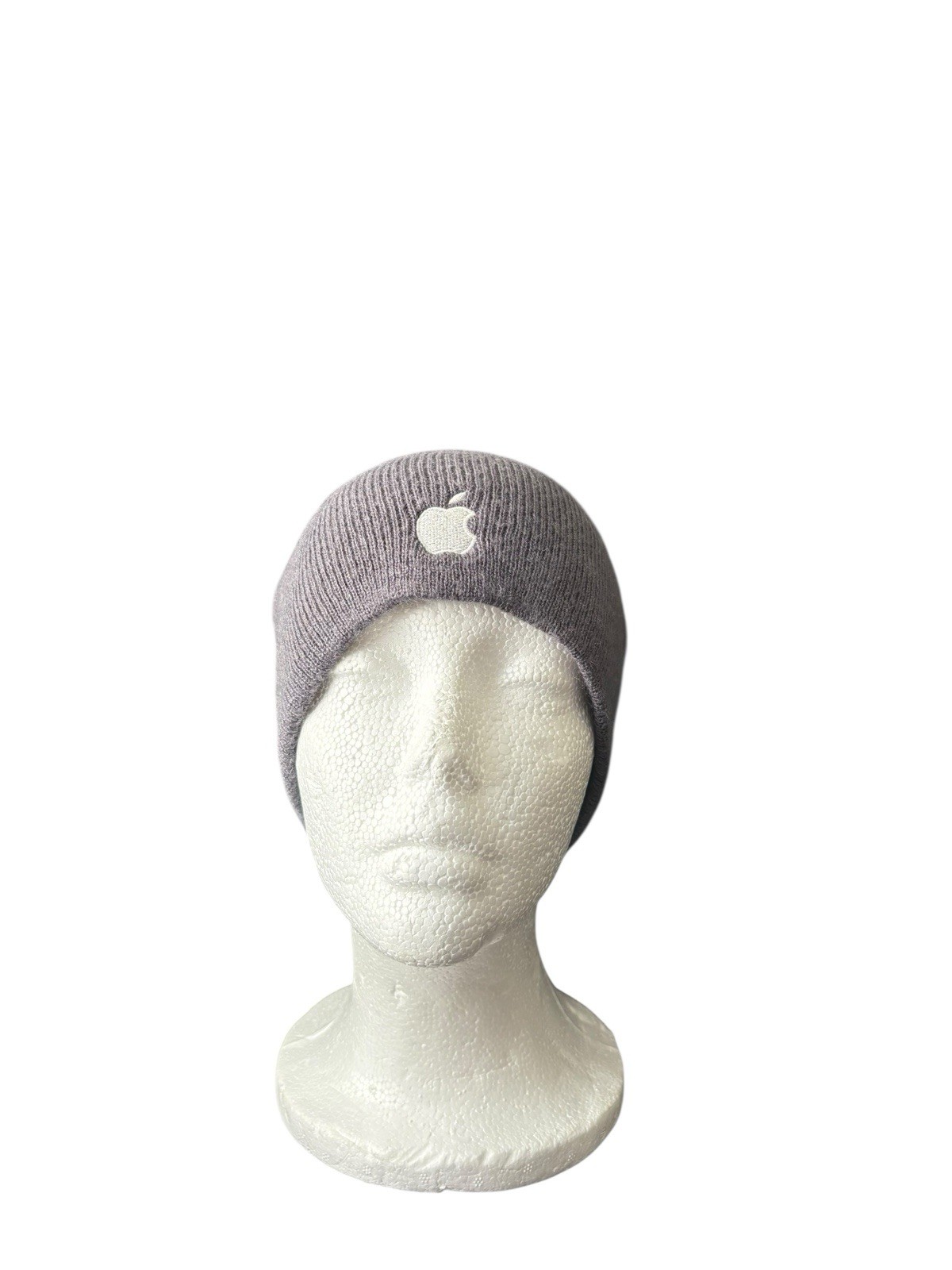 Apple Computer Beanie LOGO Hat Knit Solid Gray Ma… - image 1