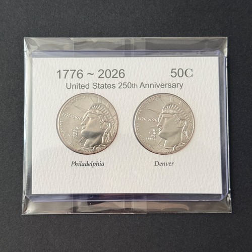 2026 Enduring Liberty 250 Years Half Dollar • Dual‑Date P & D Set • Uncirculated